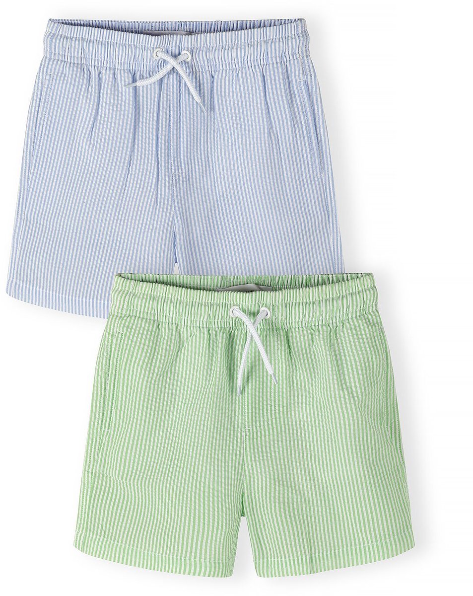 Minoti zwembroek kind 2-pack gestreept jongens - sneldrogend - blauw
