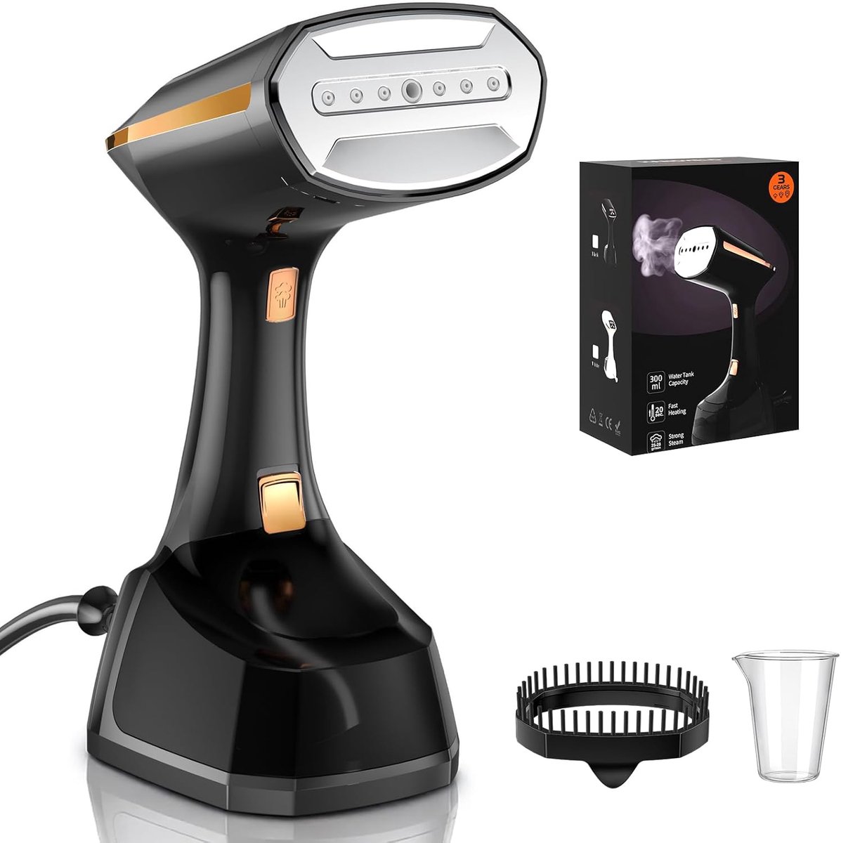 SnelShoppen - Reis Stoomstrijkijzer 1800W met LED Display, 300ml Waterreservoir, 3 Stoomsnelheden, Verwijdert Kreukels en Geuren - Perfect voor Thuis,