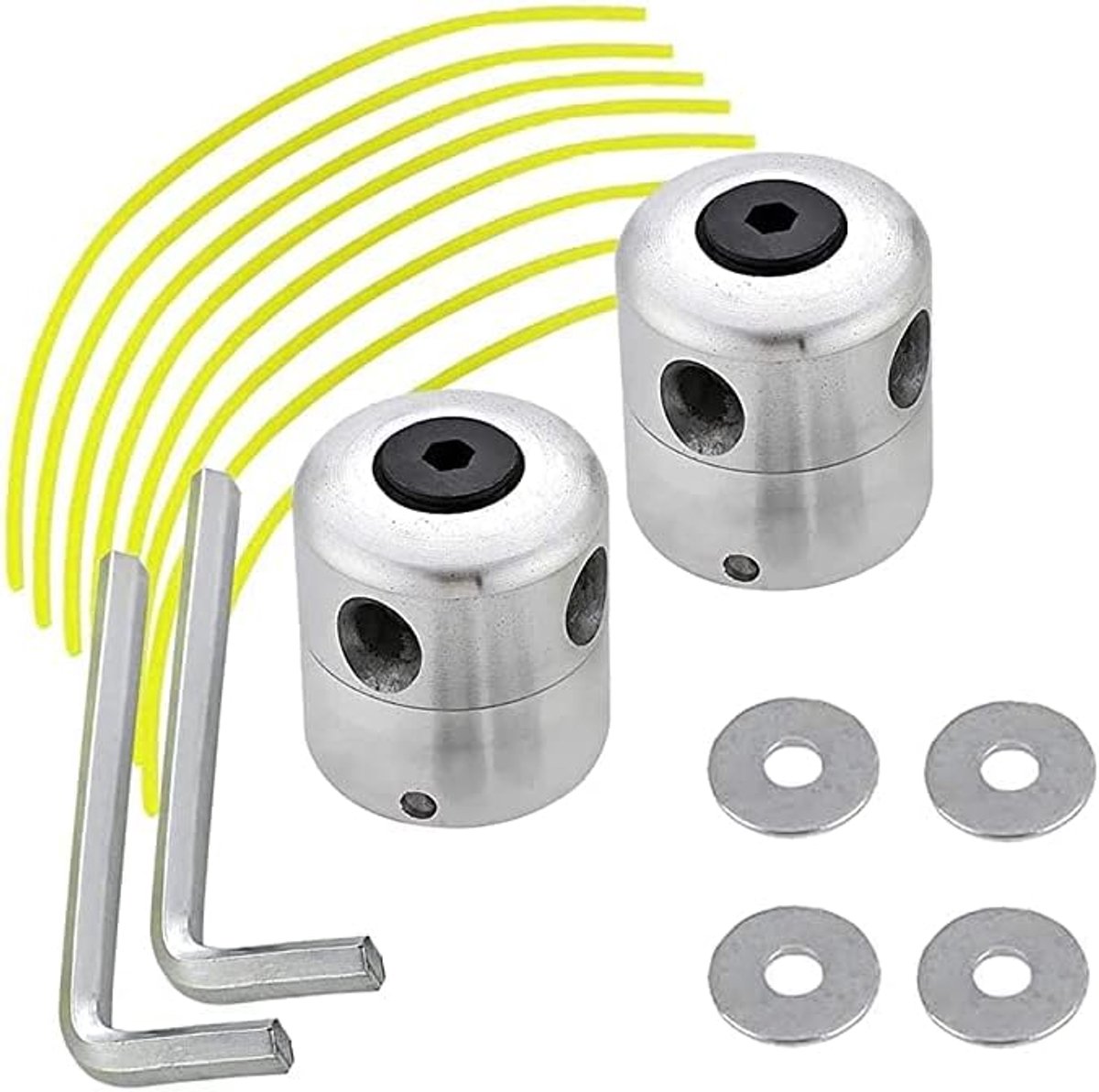Vervangende Grastrimmerkop - Dubbele Draadkop voor Benzine Grasmaaiers - Aluminium en Nylon