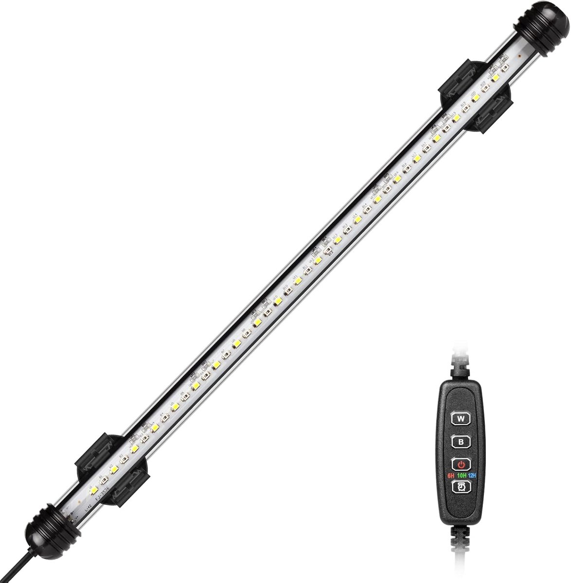 Thijox - Aquariumlicht Dompelbaar LED met Auto Aan/Uit Timer, Blauw en Wit Kleurverandering voor 40-60 cm Vistanks, Onderwater Verlichting voor Realis