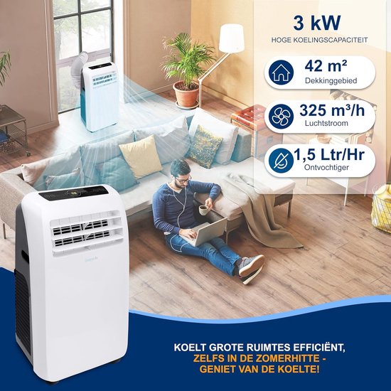 Mobiele airco draagbaar airconditioner met ontvochtiger afstandsbediening 9000 BTU
