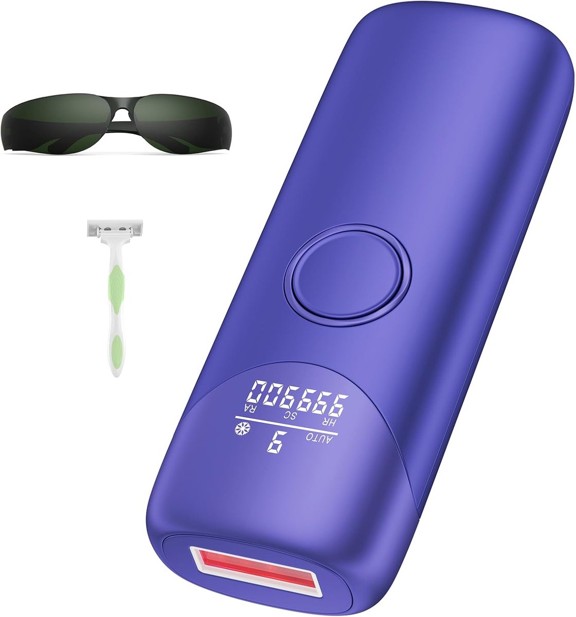 Thijox - Ontharingsapparaat met Koelfunctie, 19,8 J, 9 Energieniveaus, Rood Licht 600-1200 nm, 999.900 Flitsen, Voor Vrouwen en Mannen, Violet