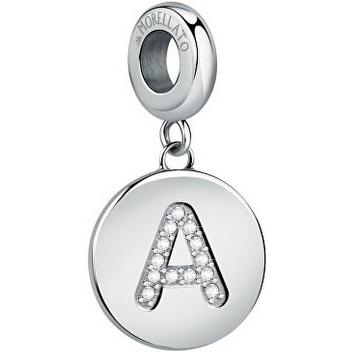 MORELLATO DROPS SCZ1144 STAINLESS STEEL LETTER A BEDEL MET KRISTALLEN 1 STUK