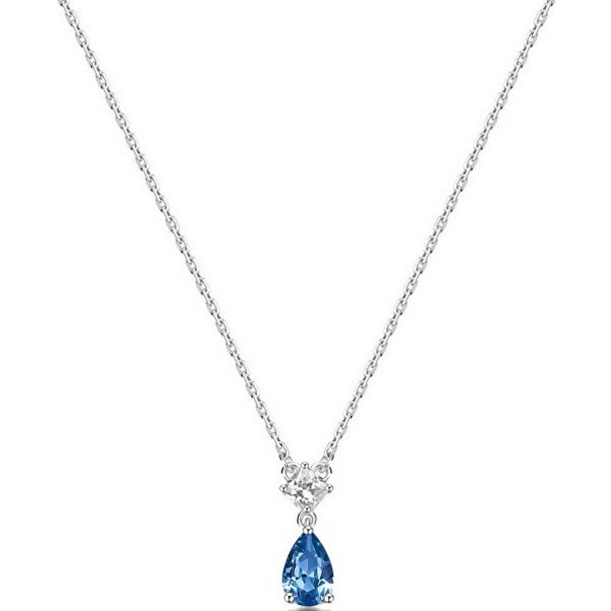 BROSWAY FANCY FFB109 ZILVEREN KETTING MET BLAUWE/TRANSPARANTE ZIRKONIA'S 1 STUK