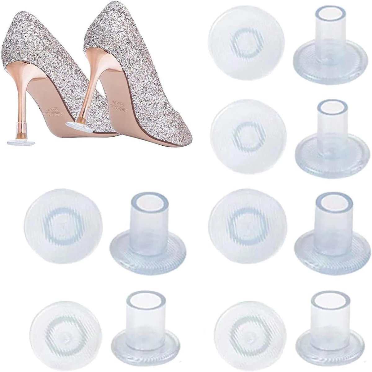 Hielbeschermers voor Stilettoschoenen - 6 Paar in 3 Maten voor Bruiloften en Buitenevenementen, Voorkom Zinken in Gras, Grind en Stenen