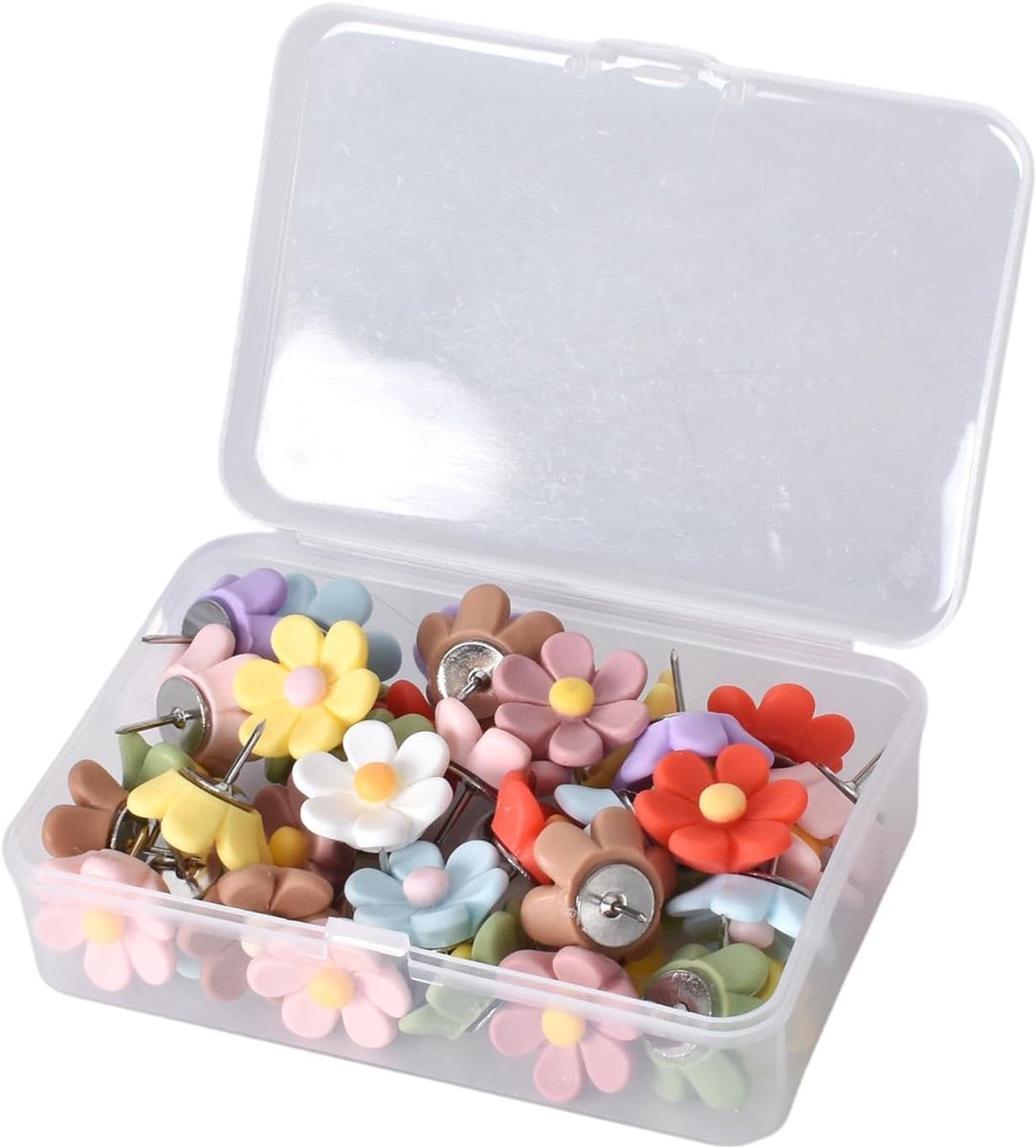 Pushpins bloemvorm 40 stuks - kleurrijk - duurzaam en roestbestendig - ideaal voor foto's en projecten - ShopVlot