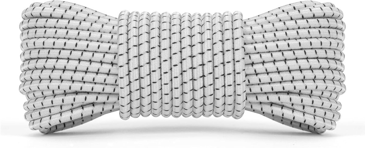Thijox - Cord Bungeekoord 4mm 10M - Rubberen Touw Elastisch Koord Expandertouw Spankoord Elastiek Touw voor Camping, Zeildoek, Aanhangwagen, Rugzak, T