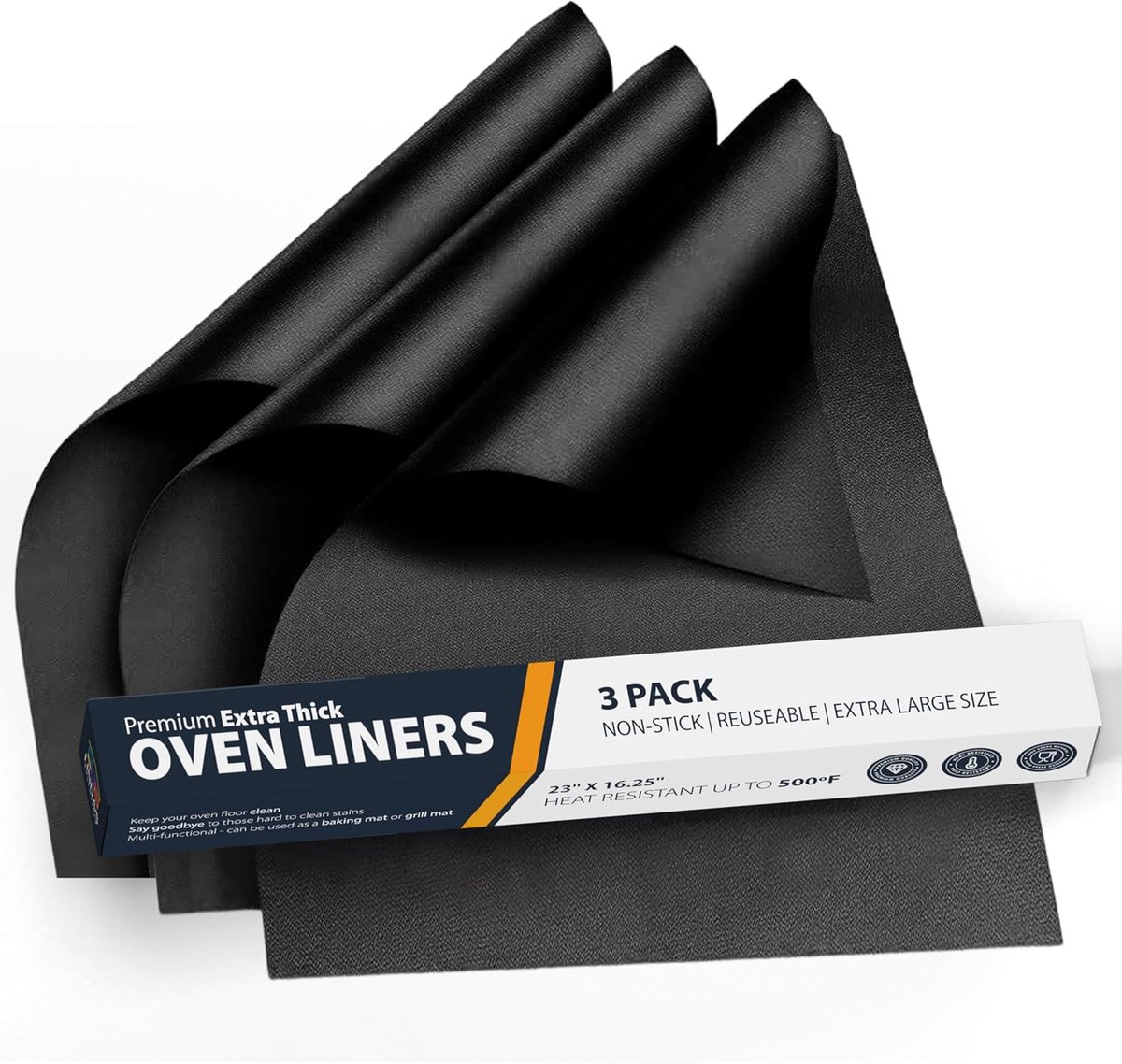 Thijox - Permanente Bakfolie voor Oven en Grill, Herbruikbaar Bakpapier, Antiaanbaklaag, BPA- en PFOA-vrij, Verpakking van 3 Stuks, Geschikt voor Elek