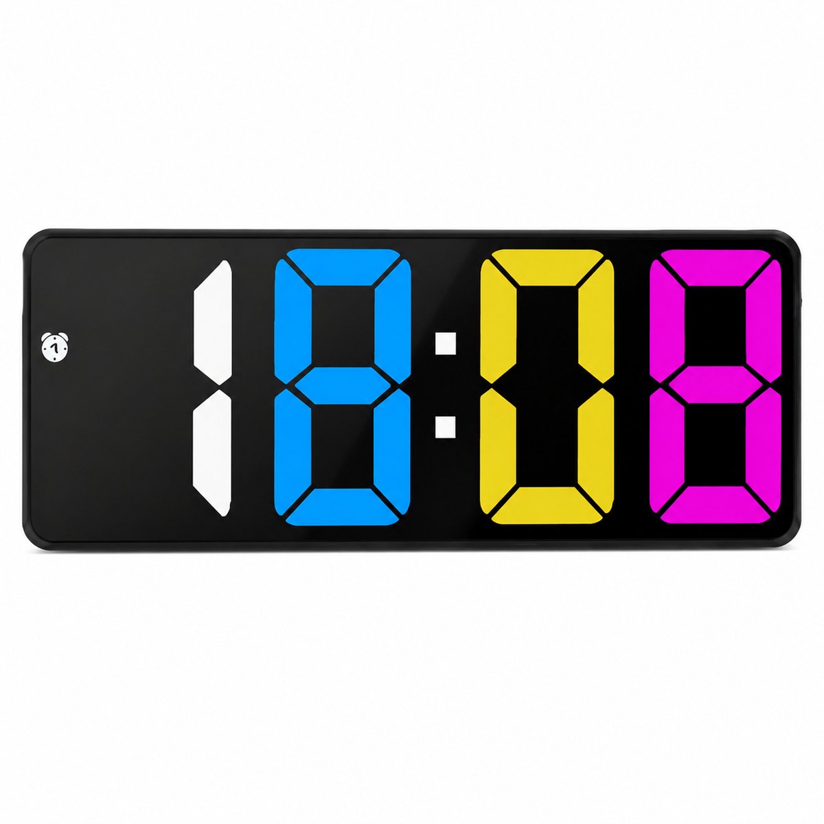 VHV - Digitale Wekker met Spiegel LED Display - Spraakbediening, Temperatuur en Snooze - 3 Helderheidsstanden - Zwart