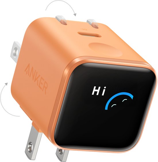 Anker Nano 45W USB-C snellader met Smart Display - Intelligente oplader met realtime scherm - IPhone-herkenning en batterijbescherming