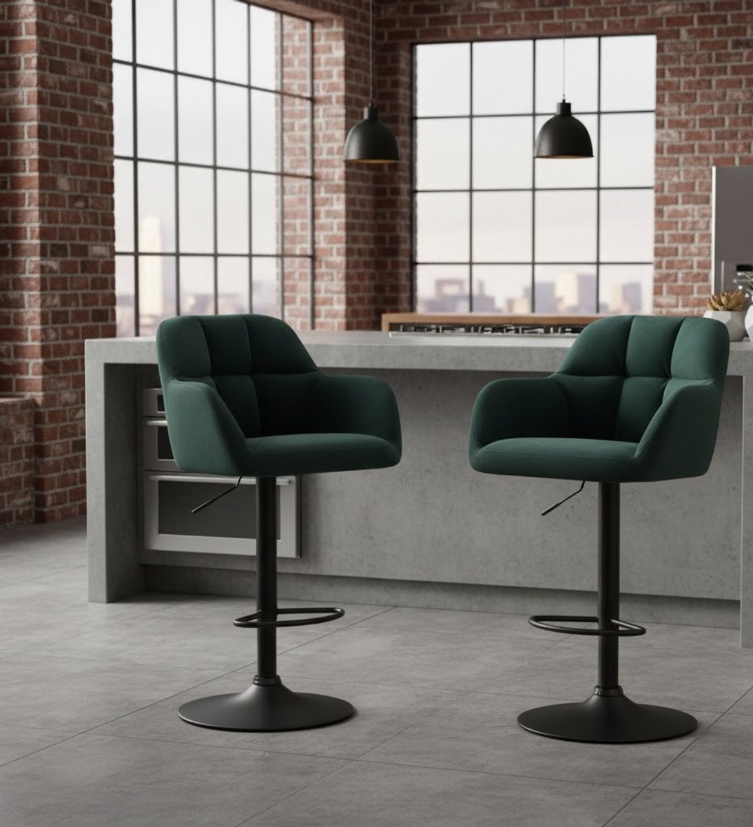 Design Barkrukken Set van 2 - Hoogteverstelbaar - 360° Draaibaar - Novihome