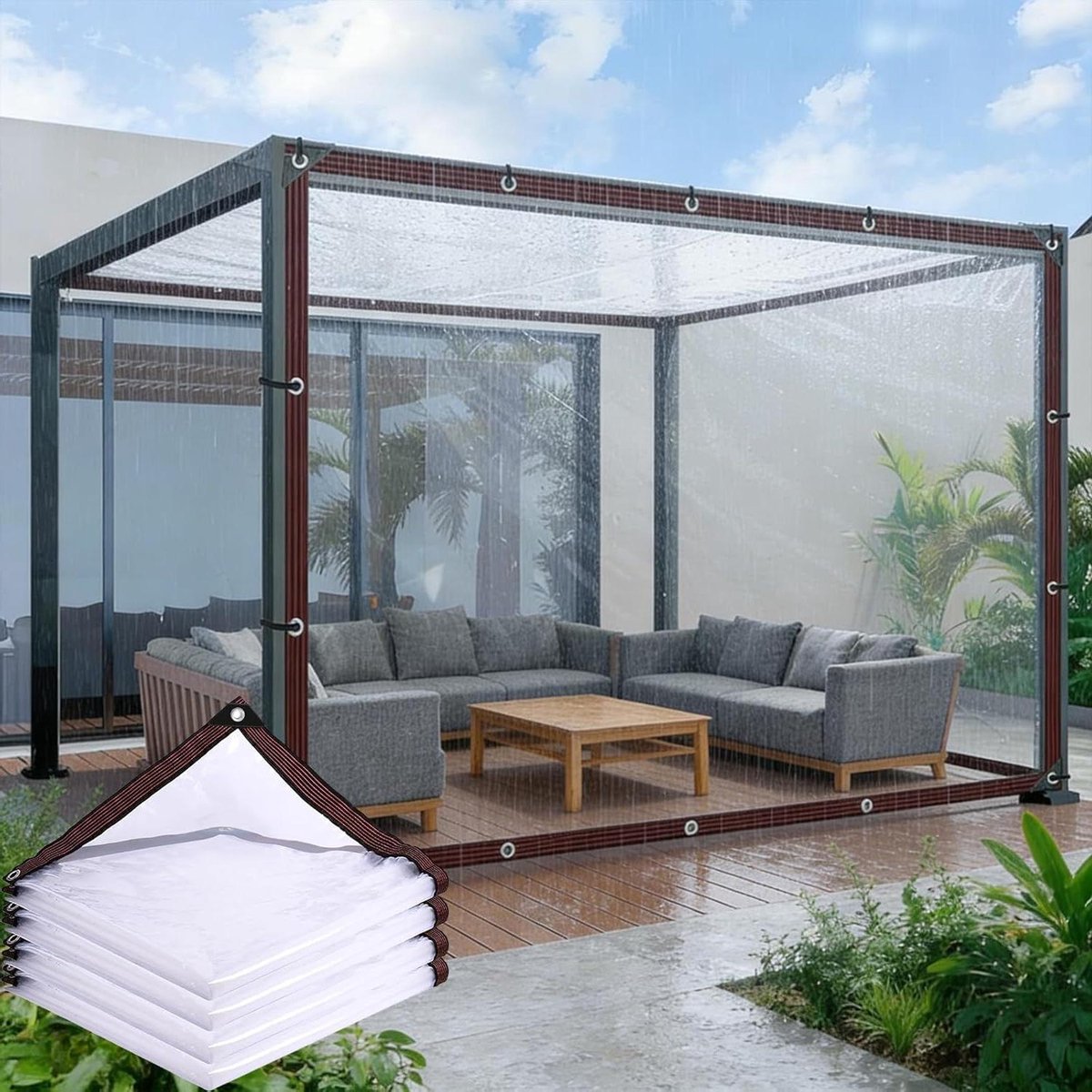 Waterdicht Zeil - Afdekzeil Dekzeil - Bescherming Buiten - 99% Doorzichtig - 160x200 cm - Kleurloos