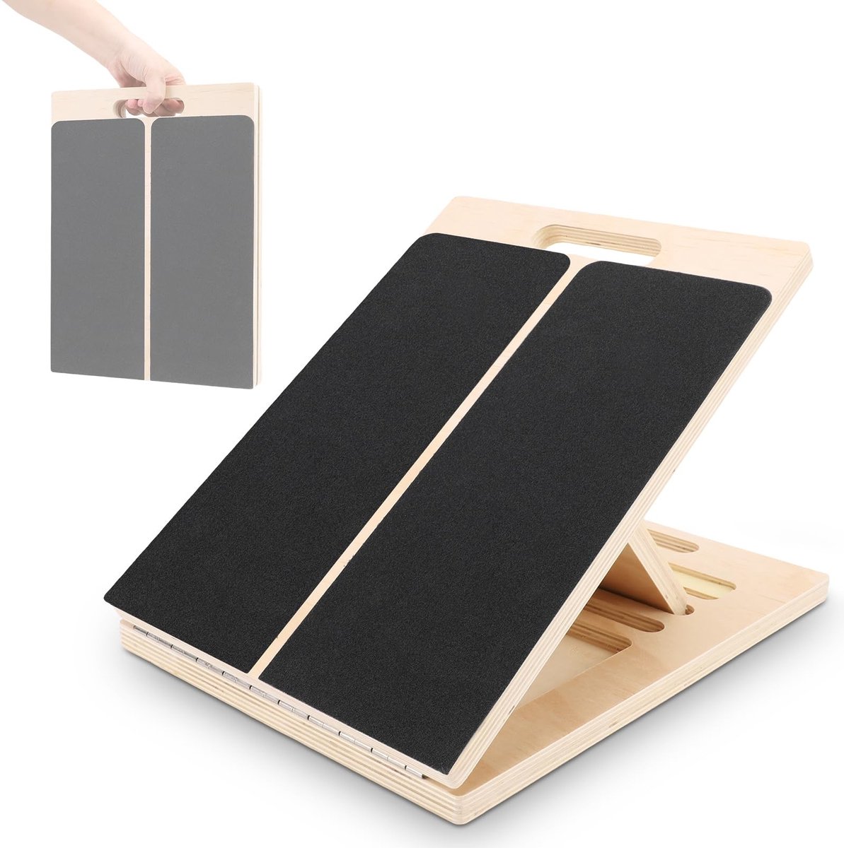Dailygoods- Hellende Plaat Verstelbaar - Houten Draagbare Plaat - Ontlasten Voet/Been - Stretcher voor Squats - Stretching/Pilates - Comfortabele Ervaring - Stretching Board