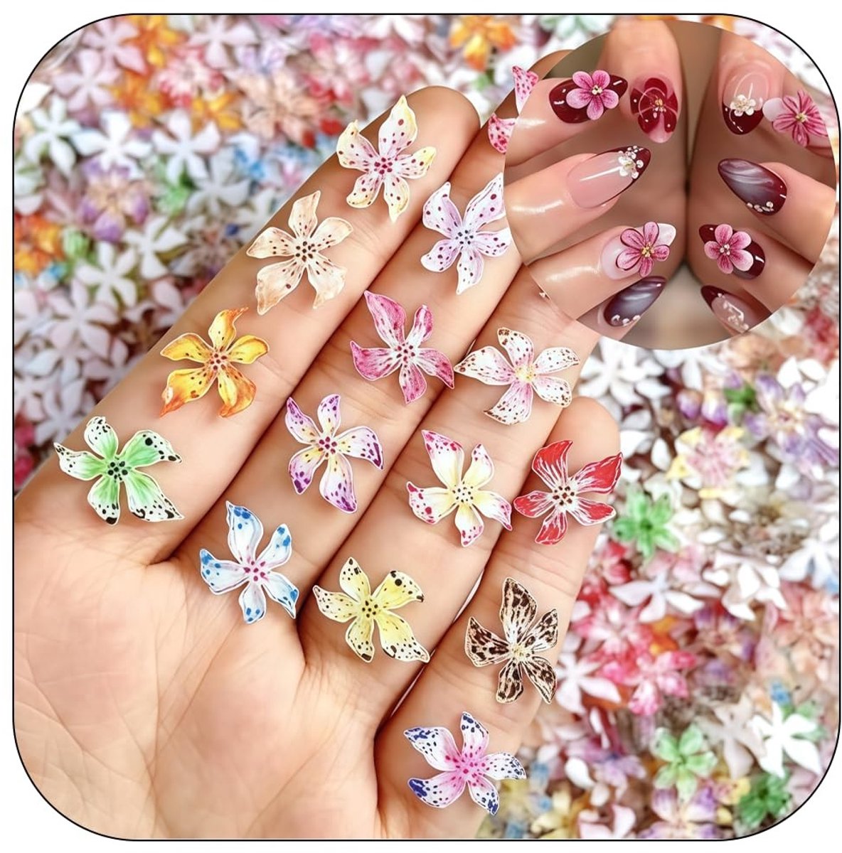 Dailygoods- Nagelcharms Set van 50 Stuks - Kleurvolle Nagelaccessoires - Nagelkunst Charms - DIY Nagelontwerp - Perfect voor Manicure Decoratie - Hoogwaardige Motieven