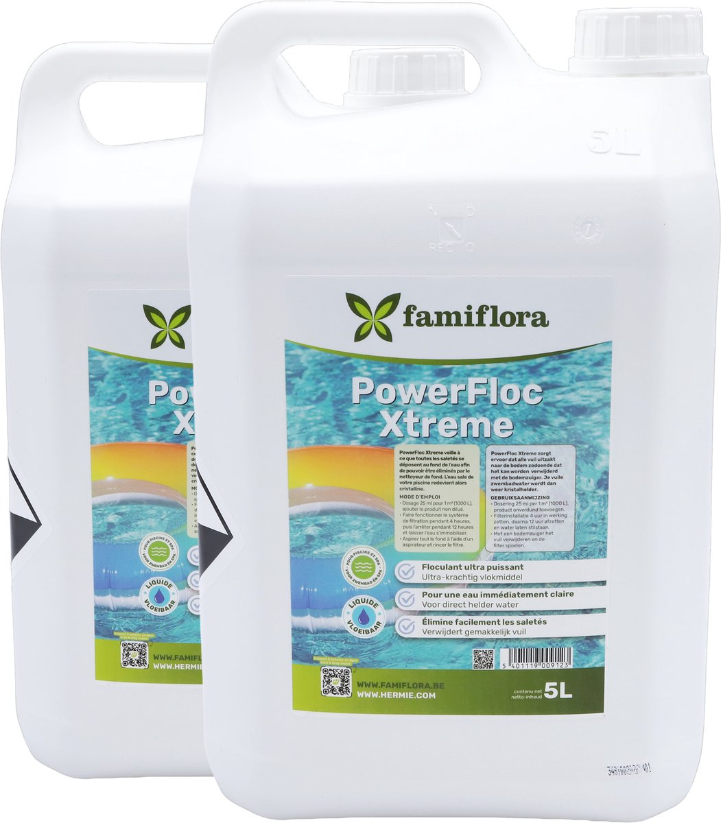 PowerFloc Xtreme (Crystalclar) 2 x 5L - Zet troebel water om in kristalhelder water zodat zwemmen weer plezierig wordt