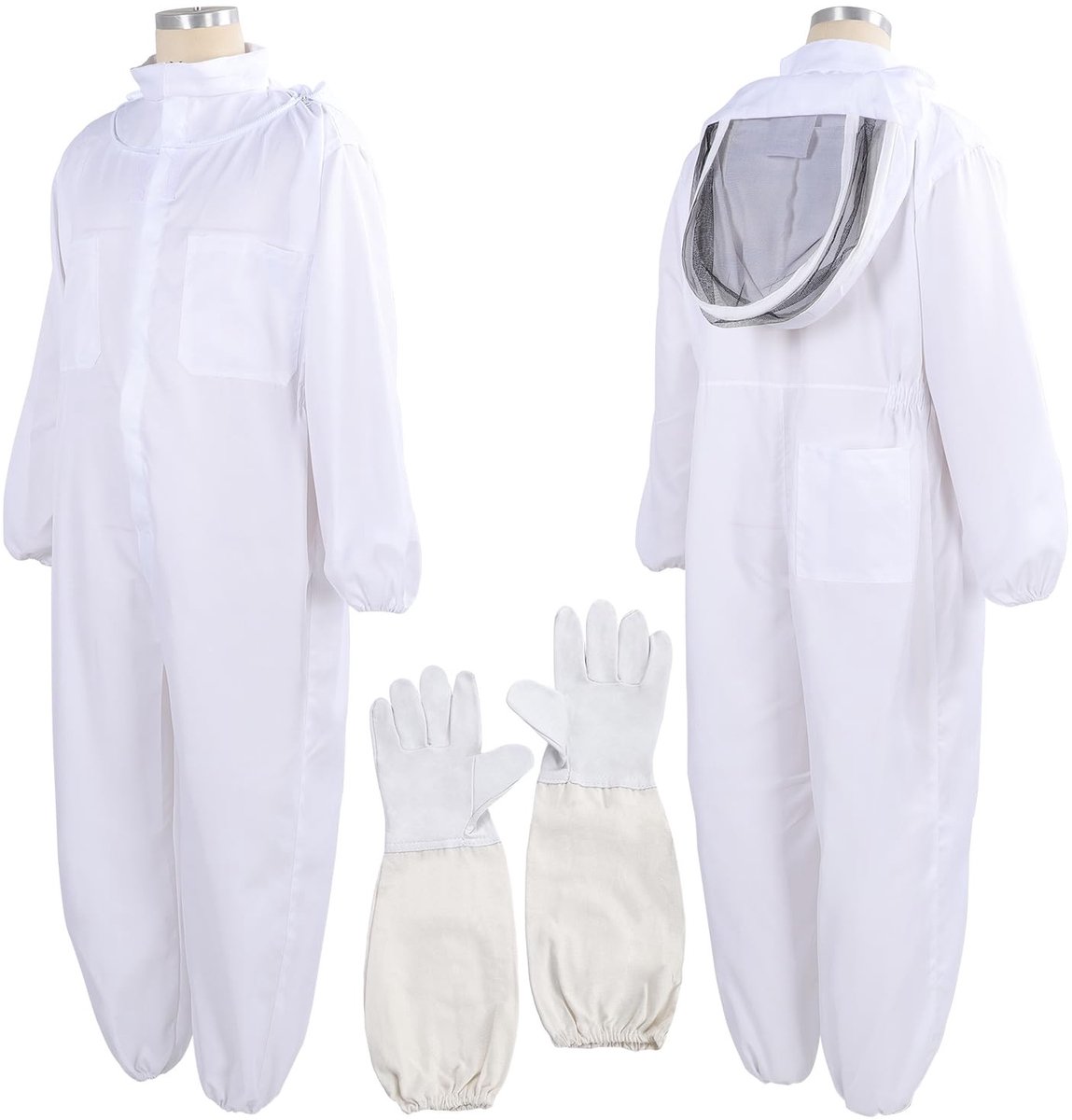 Dailygoods- Bijenpak Professioneel - Imkerkostuum - Geventileerde Sluierkap - Handschoenen - Volledig Lichaam - Polyester Katoen - Imkerpak