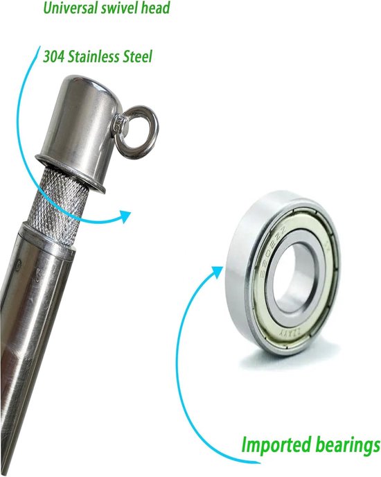 Windsokken paal - Windindicator - Buiten vliegen - 360 graden draaibaar - 4 meter - Zilver — afbeelding 2