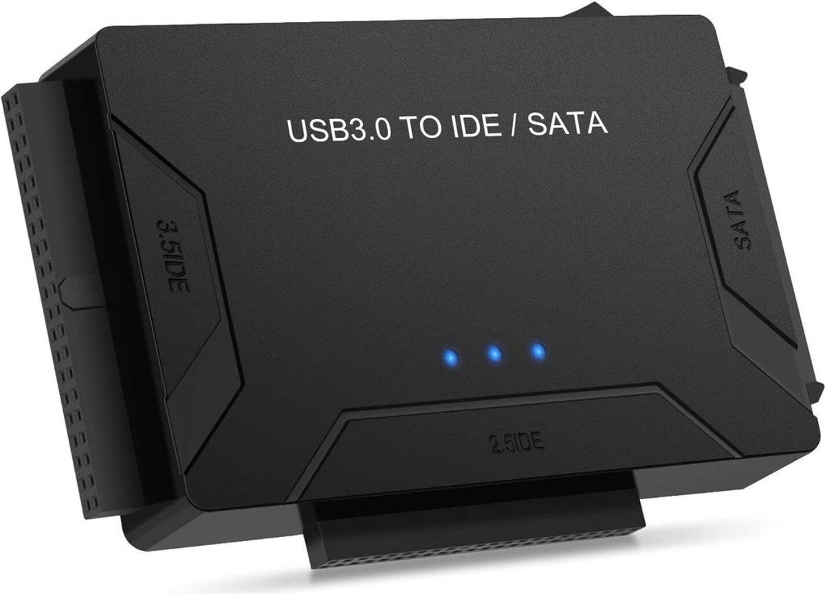 Image of LISM-USB 3.0 naar SATA en IDE adapter, USB SATA harde schijf converter met aan/uit-schakelaar, ondersteunt 2,5-inch en 3,5-inch SATA en IDE harde schijven, Geschikt voor Windows XP/Vista/7/8/10 (12V 2A voedingsadapter niet inbegrepen).