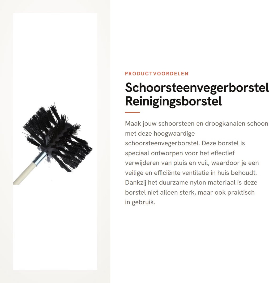 Dailygoods- Schoorsteenvegerborstel 100/150 mm - Reinigingsborstel - Droogkanaalveger - Borstelkop - Nylon - Hoogwaardige materialen