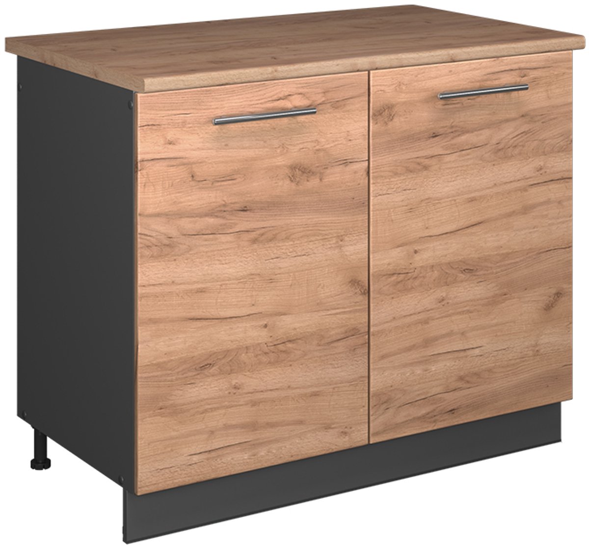 Vicco Wastafelkast Fame-Line, Goudkleurig Eiken/Antraciet, 100 cm, WB Eik