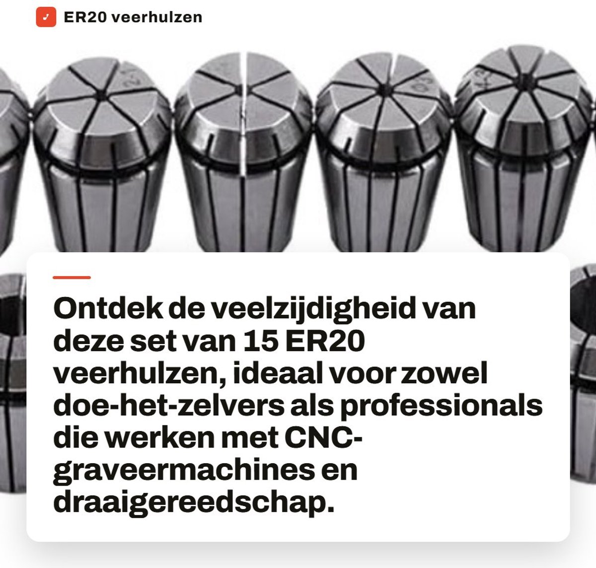Dailygoods- Veerhulzen Set van 15 Stuks - Hoge Precisie - CNC-Graveermachine - Draaigereedschap - Stabiele Krachtoverbrenging - Hoogwaardig 65 Mn Veerstaal - Spantangen
