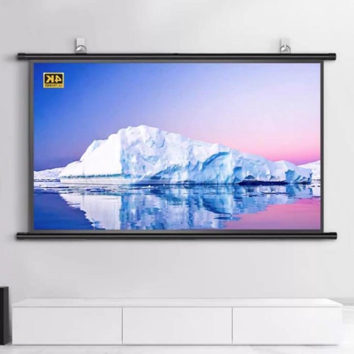 Draagbaar Projectiescherm - Filmscherm Mobiel - Thuisbioscoop Creëren - Handmatig Uittrekbaar - 30-72 inch - Wit