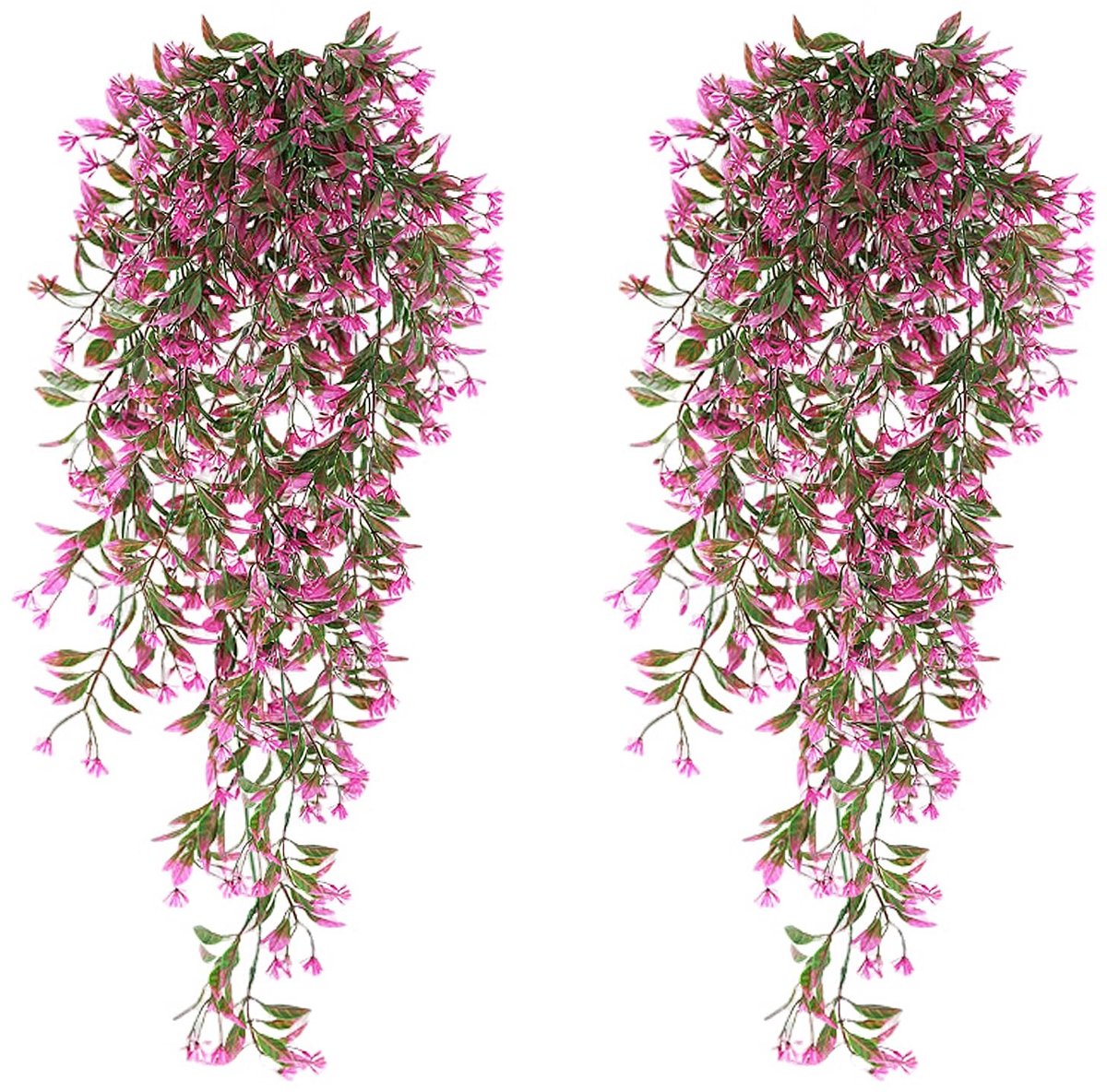 Dailygoods- Hangplanten 78 cm - Kunstmatige Planten - Nepplanten voor Binnen/Buiten - Decoratie voor Muur/Tuin - 2 Stuks - Dichte Bladeren
