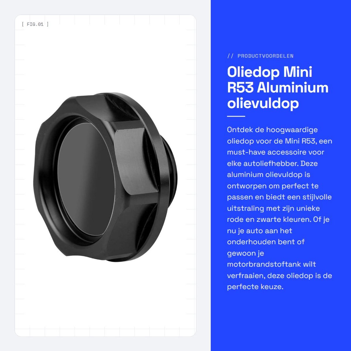 Dailygoods- Oliedop Aluminium - Mini R53 - Bevestigingsaccessoires - Motorbrandstoftankdop - Auto - Verlichting