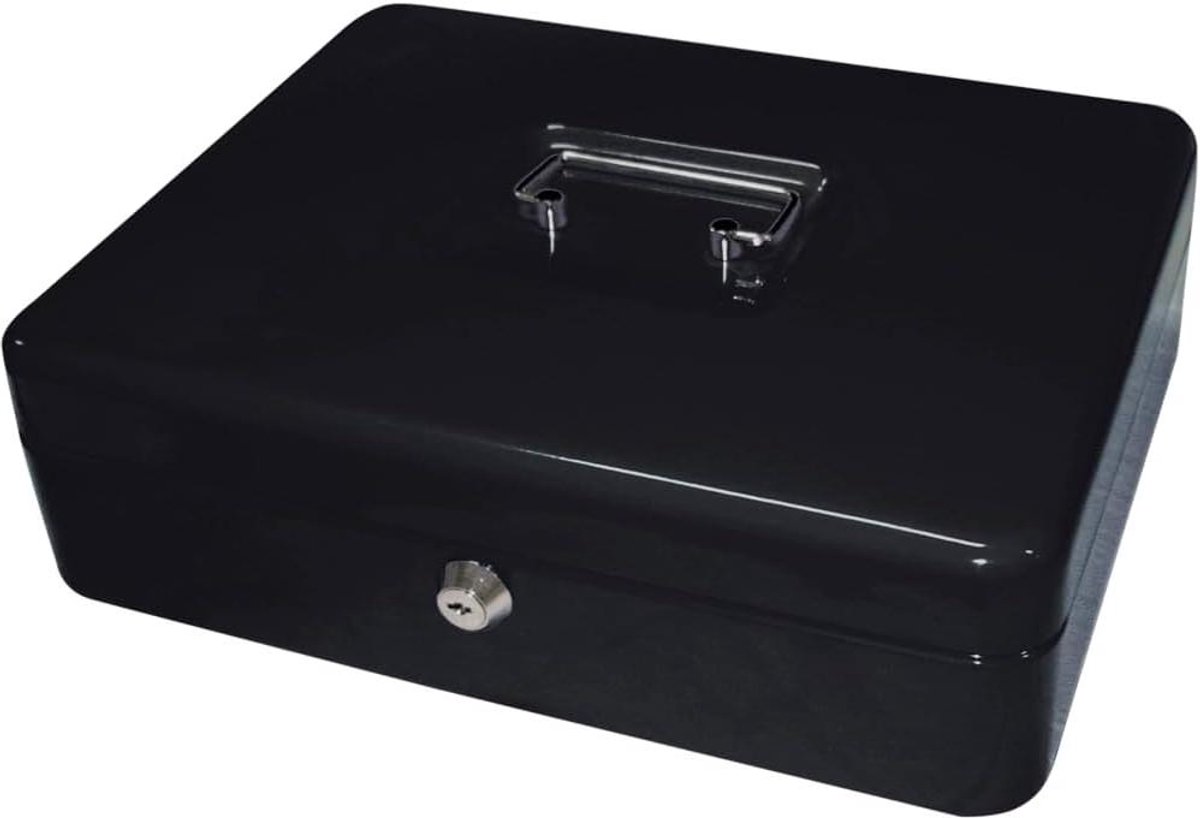 Kooidoos - Geldcassette Muntenbak - Veilig Opbergen - Inclusief Munthouder - 30x24x9 cm - Zwart