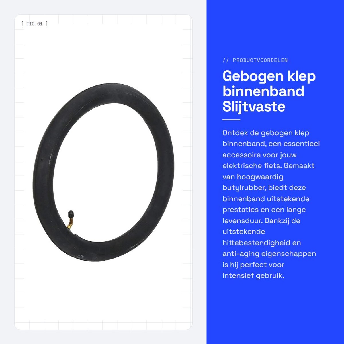 Dailygoods - Gebogen klep binnenband - Slijtvaste binnenband - Hoge kwaliteit - 14X2.125 - Antislip fietsaccessoires - Geschikt voor elektrische fiets...