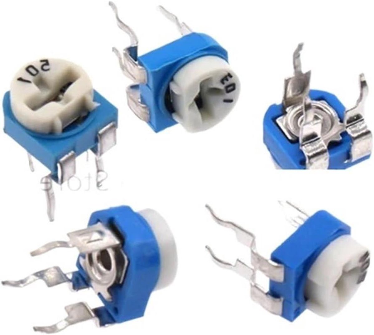Instelbare Weerstanden - Trimpot Set - Elektronica Reparatie - Variabele Waarden - 100 Stuks - Niet Gespecificeerd