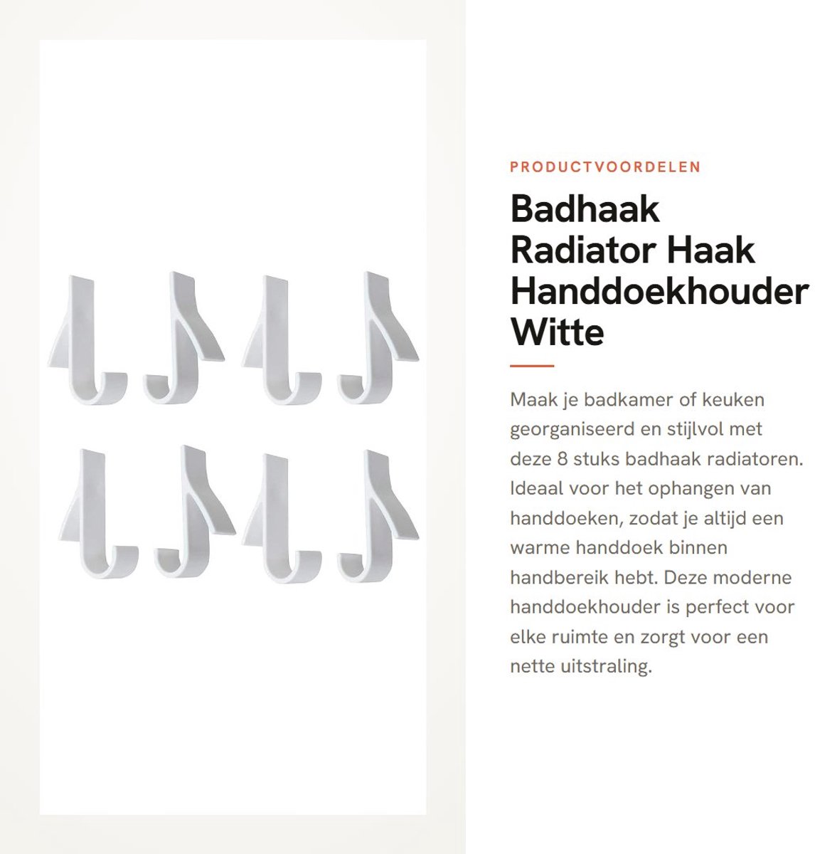 Dailygoods- Handdoekhouder Zelfklevend - Radiator Haak - Badhanddoekhouder - Badhanddoeken - Ruimtebesparend - Kunststof Materialen - Radiatorhaak