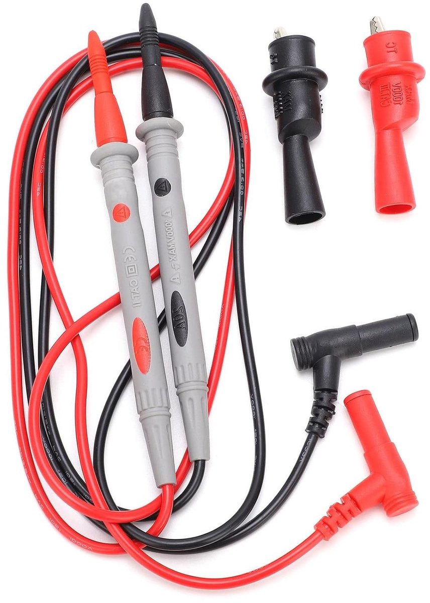 Multimeter Meetsnoeren - Testkabels Elektrisch - Elektrisch Testen - Antislip Textuur - 4 mm - Rood Zwart