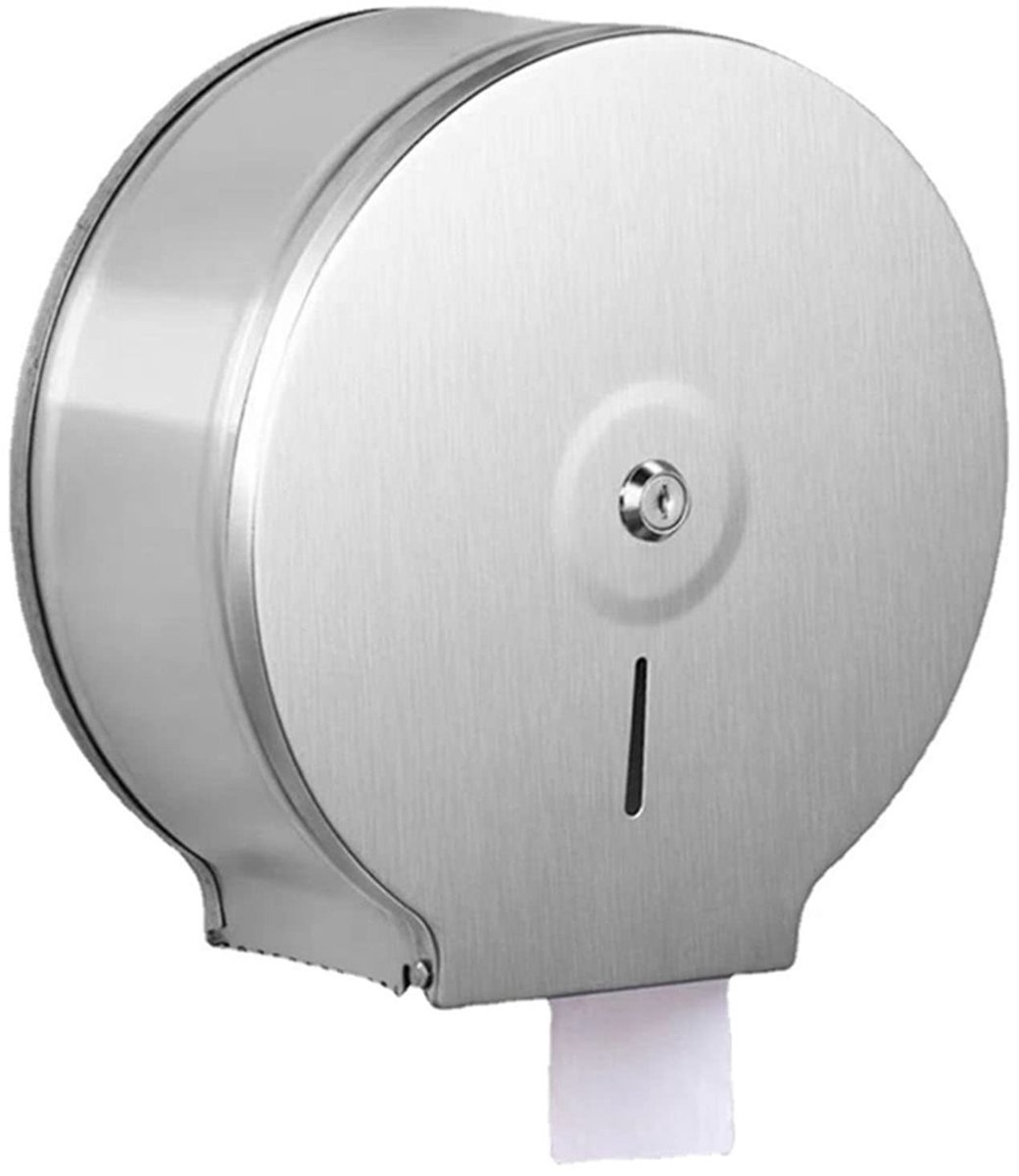 Dailygoods- Toiletpapierdispenser Jumbo - Wandmontage - Roestvrij Staal - Waterdicht - Antiroest - Afmetingen 27x26x11,8 cm - Toiletrolhouder