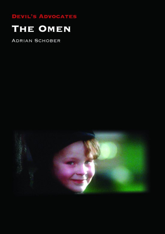 Livre 'The Omen' par Adrian Schober, avec le visage d'un enfant sur la couverture.