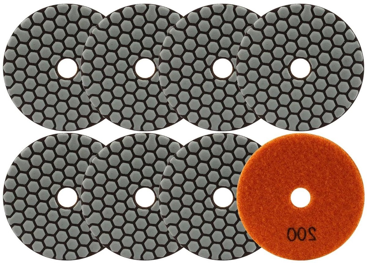 Diamant Droogpolijstpads - Schuurpads Diamant - Steen Polijsten - Flexibele Pads - 8 stuks 100mm - Niet gespecificeerd