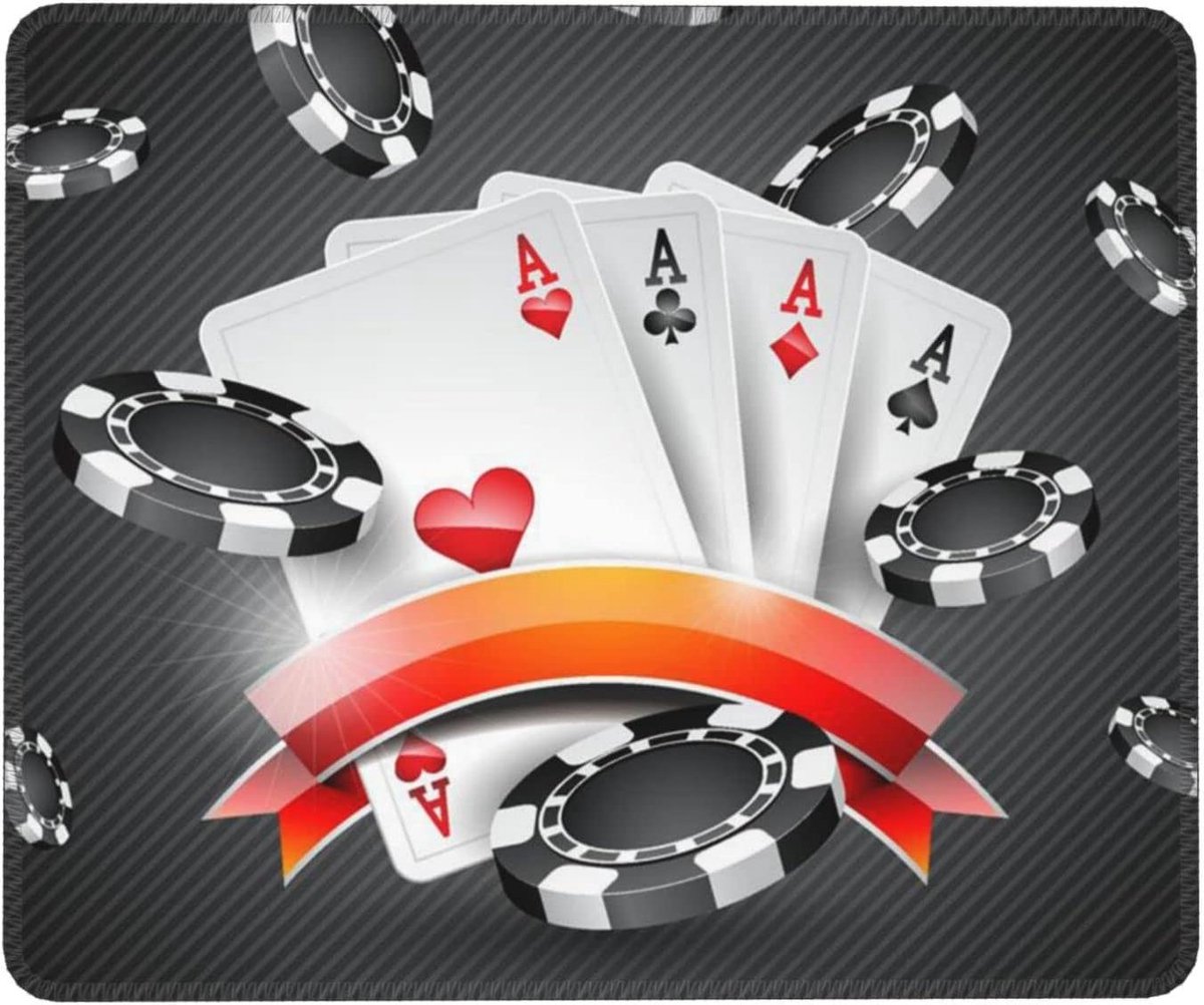 Pokertoernooi Muismat - Gaming Onderlegger - Soepele Muisbeweging - Gestikte Randen - 7 x 8.6 inch - Poker Toernooi