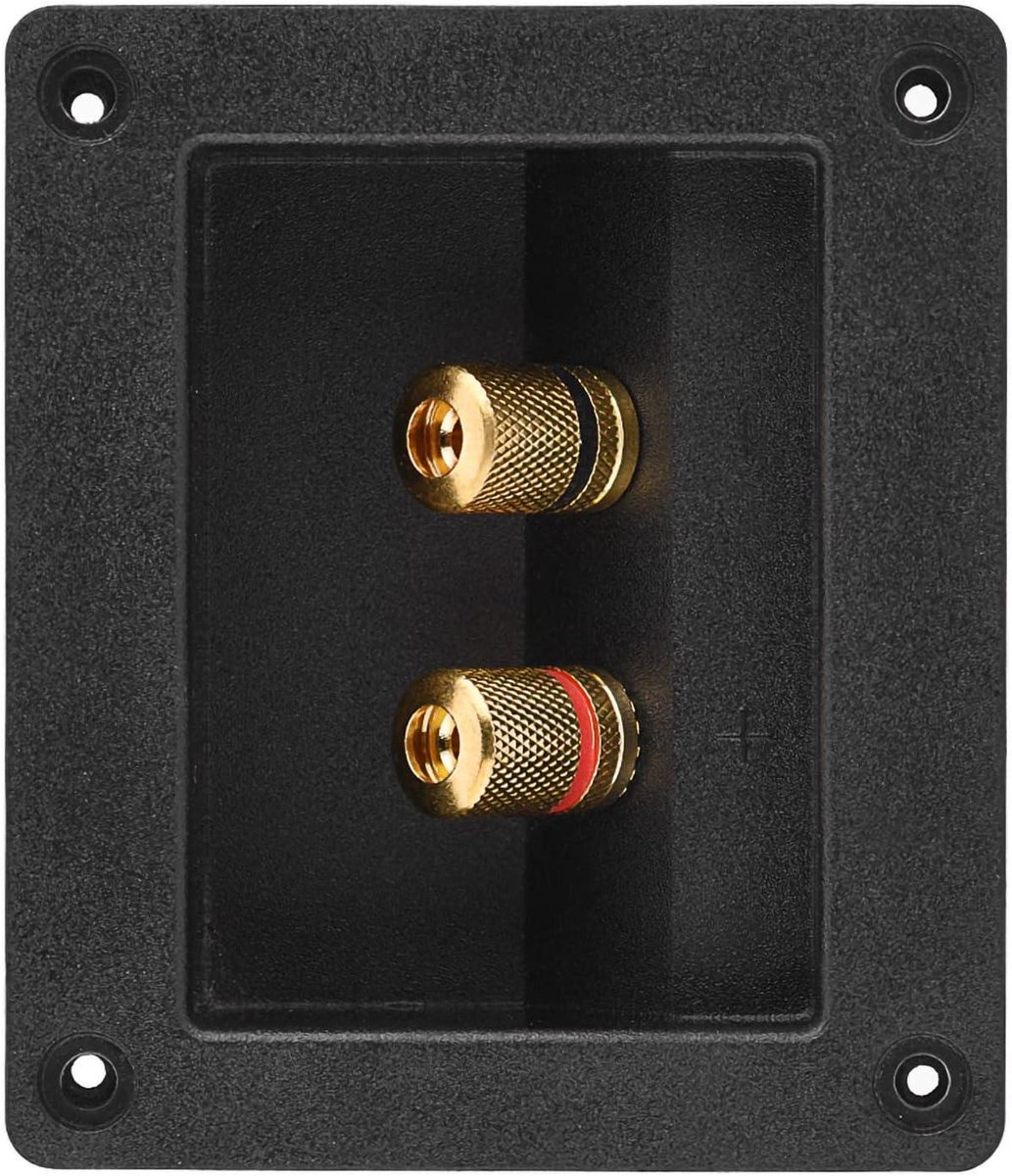 Luidspreker Aansluitdoos - Speaker Terminal - Audio Installatie - Zuiver Koperen Connectoren - 92 x 80 x 35 mm - Zwart