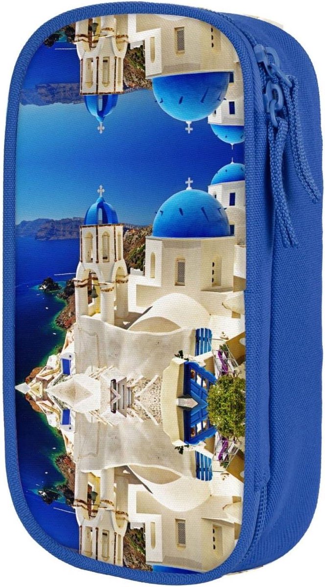 Potlood etui - Pennenzak tasje - Bureau organiseren - Grote opslagcapaciteit - 21 x 5 cm - Blauw