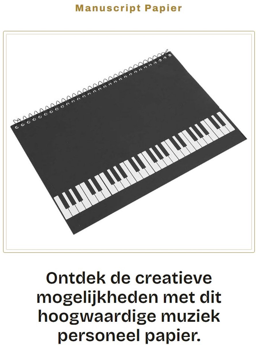 Dailygoods- Muziekpapier 50 Pagina's - Manuscript Papier - Muziekpartituur - Lege Blad - Schrijven - Veilig Gebruik - Notitieboek