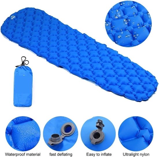 Kampeer Matras - Luchtbed Opvouwbaar - Buiten Slapen - Lichtgewicht Nylon - R-waarde 1.3 - Eén Kleur — afbeelding 3