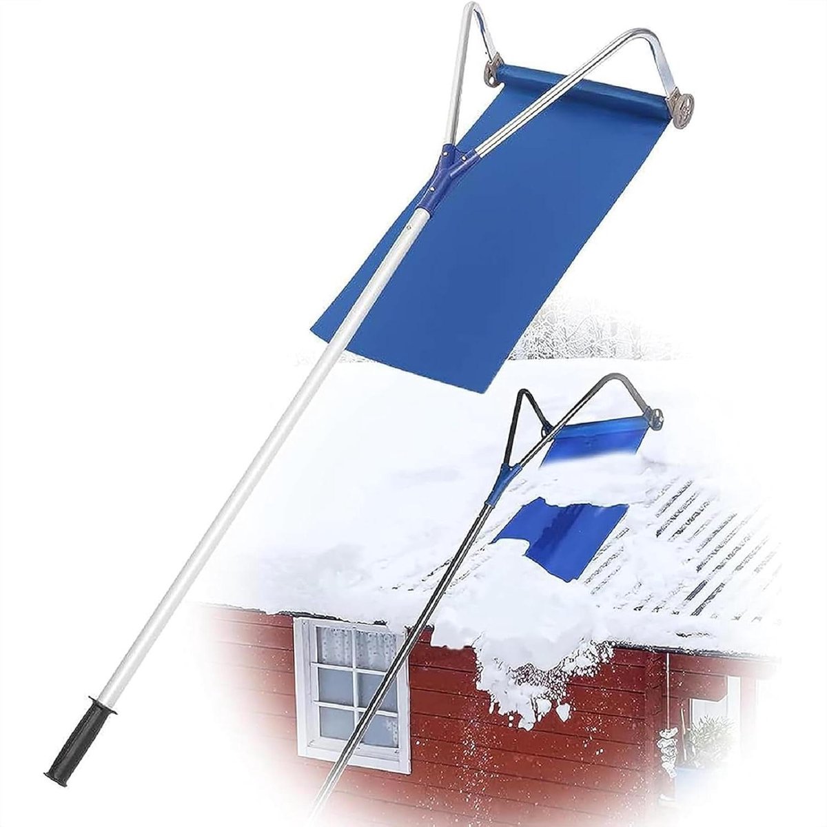 Verstelbare Sneeuwdakhark - Dak Sneeuwruimer - Dak Sneeuw Vrij - Lichtgewicht Aluminium - 21ft Lengte - Zilver