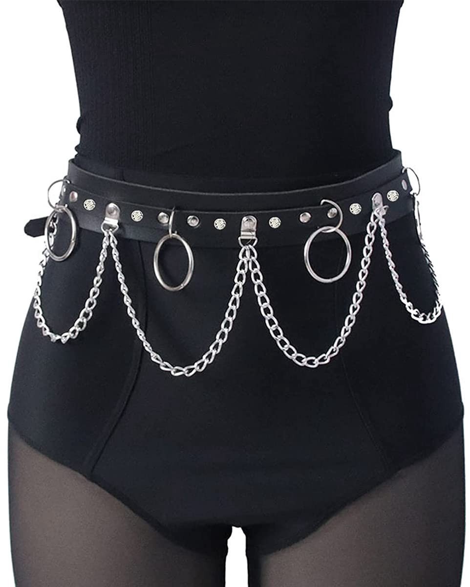 Dailygoods- Tailleketting Goud - Verstelbare Heupketting - Punk/Rave Accessoire - Lederen Buikketting - Gothic/Riem voor Vrouwen - Duurzaam Design