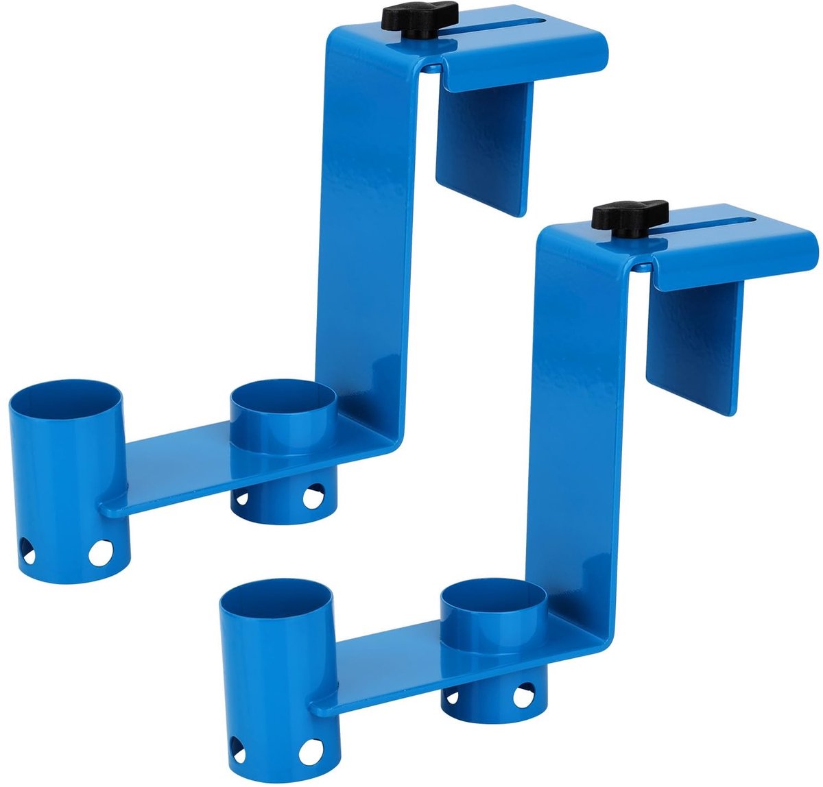 Dailygoods- Poolhaken 2 Stuks - Verstelbare Haken - Metalen Haken - Voor Ophangen van Netten - Schrobbers - Accessoires - Afmetingen 11.7 x 12.2 cm - Tuinhaken