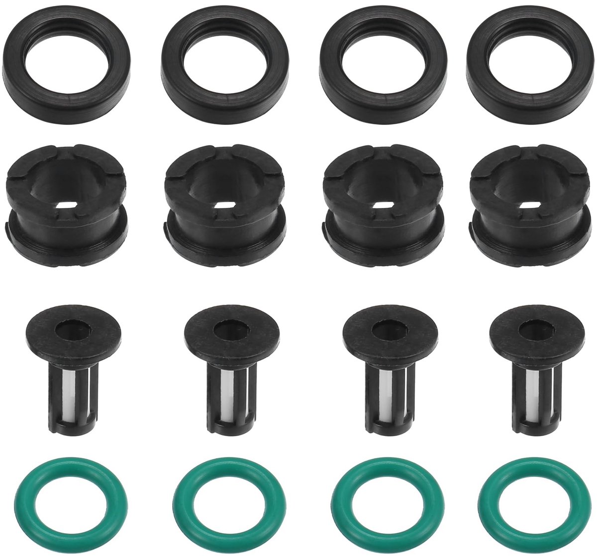 Dailygoods- Brandstofinjectoren Afdichtingen Set van 4 - O-ringen/Rubber - Duurzaam/Kunststof - Eenvoudige Installatie - Voorkomt Olielekken - Diverse Diameters - Afdichtringen