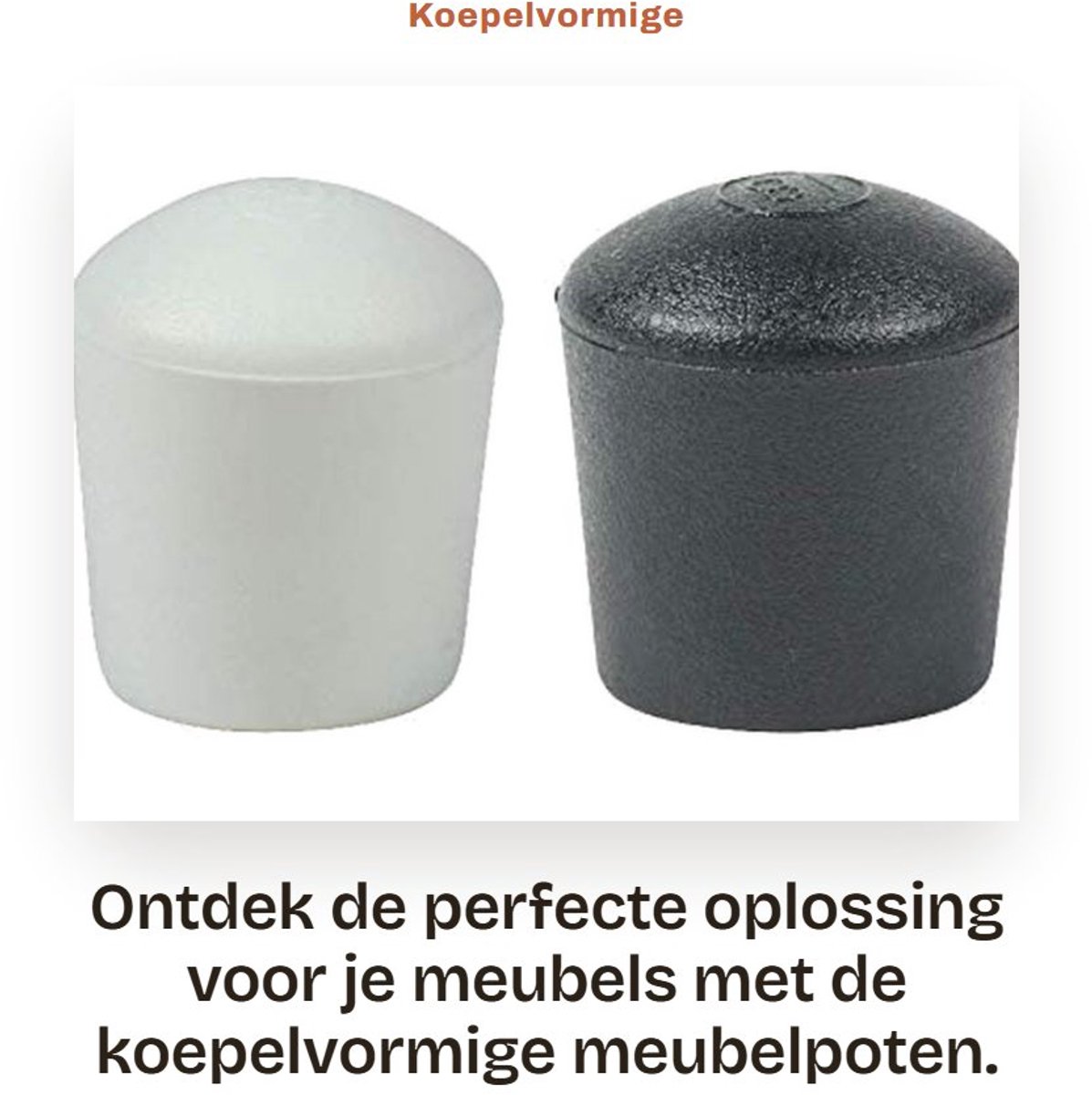 Dailygoods- Meubelpoten Set van 16 - Koepelvormige Beschermkappen - Slijtvaste - Niet-markerend - Verkrijgbaar in 10 mm - Wit - Meubelbeschermers