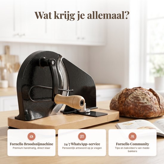 Fornello Snijmachine - Broodsnijmachine - RVS - Broodsnijder - Hout — afbeelding 2