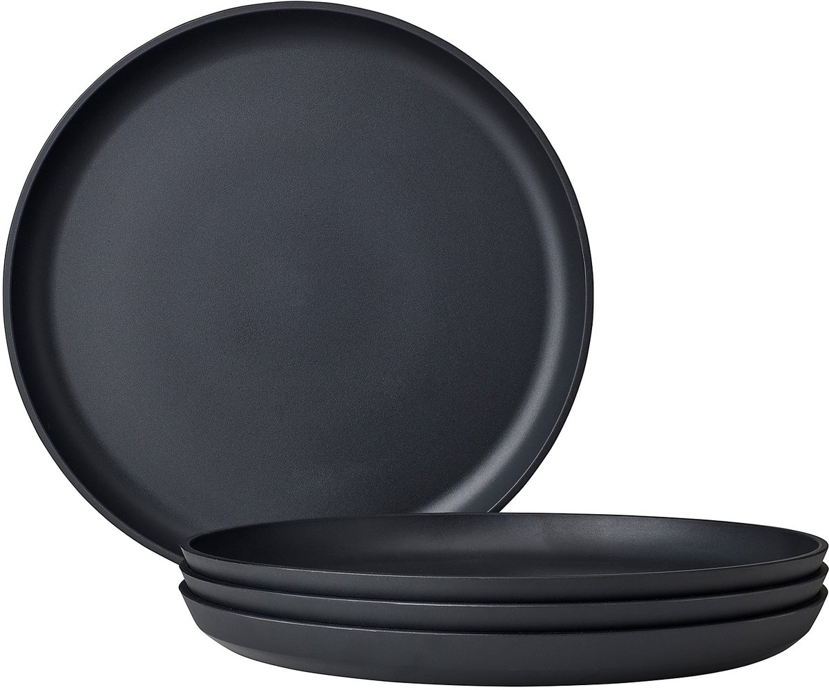 Mepal ontbijtbord Silueta – 4 stuks – Camping borden – Nordic black