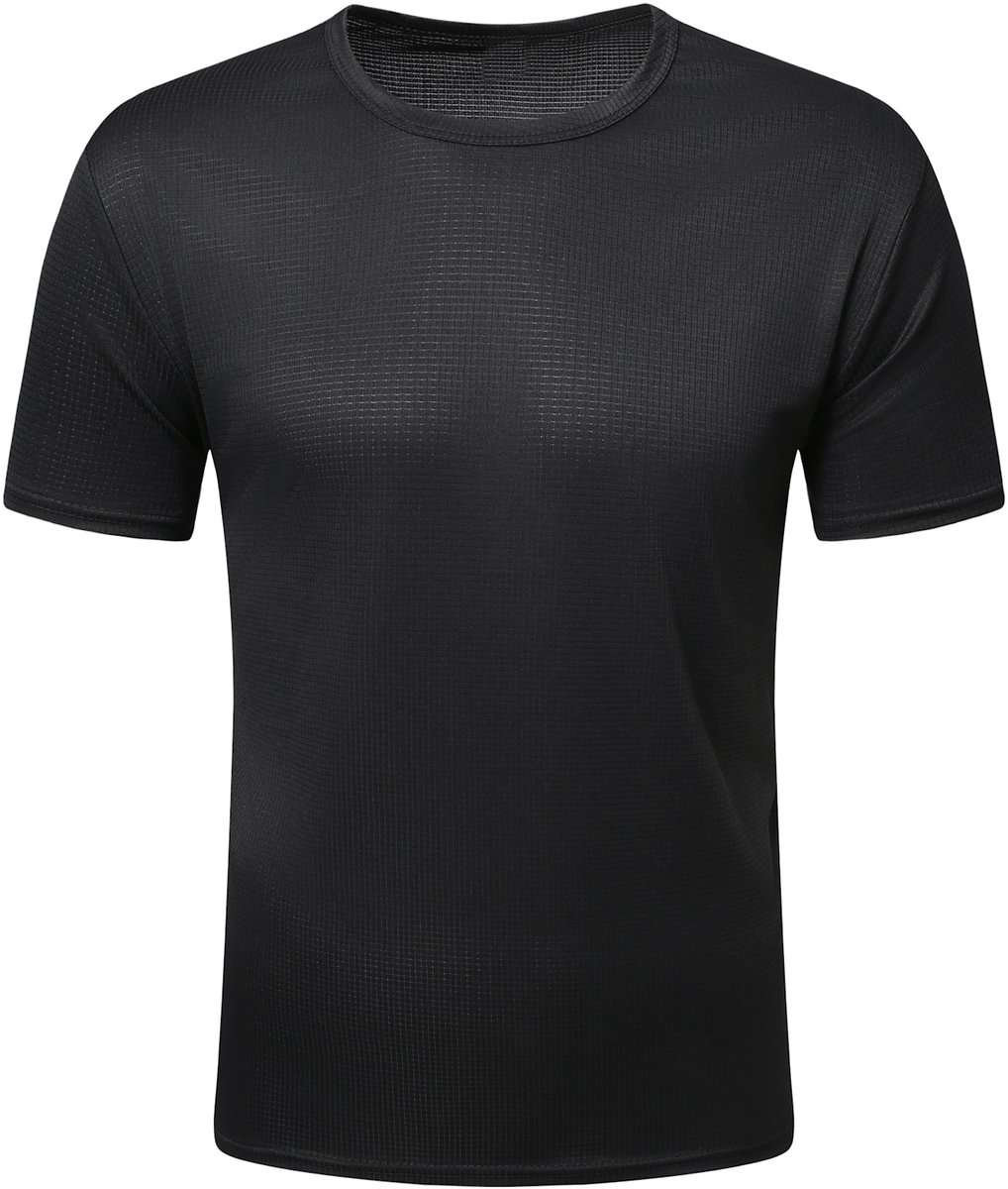 YOUTHUP Heren Casual Sport Korte Mouw T-Shirt Ronde Hals Eenvoudig Zwart