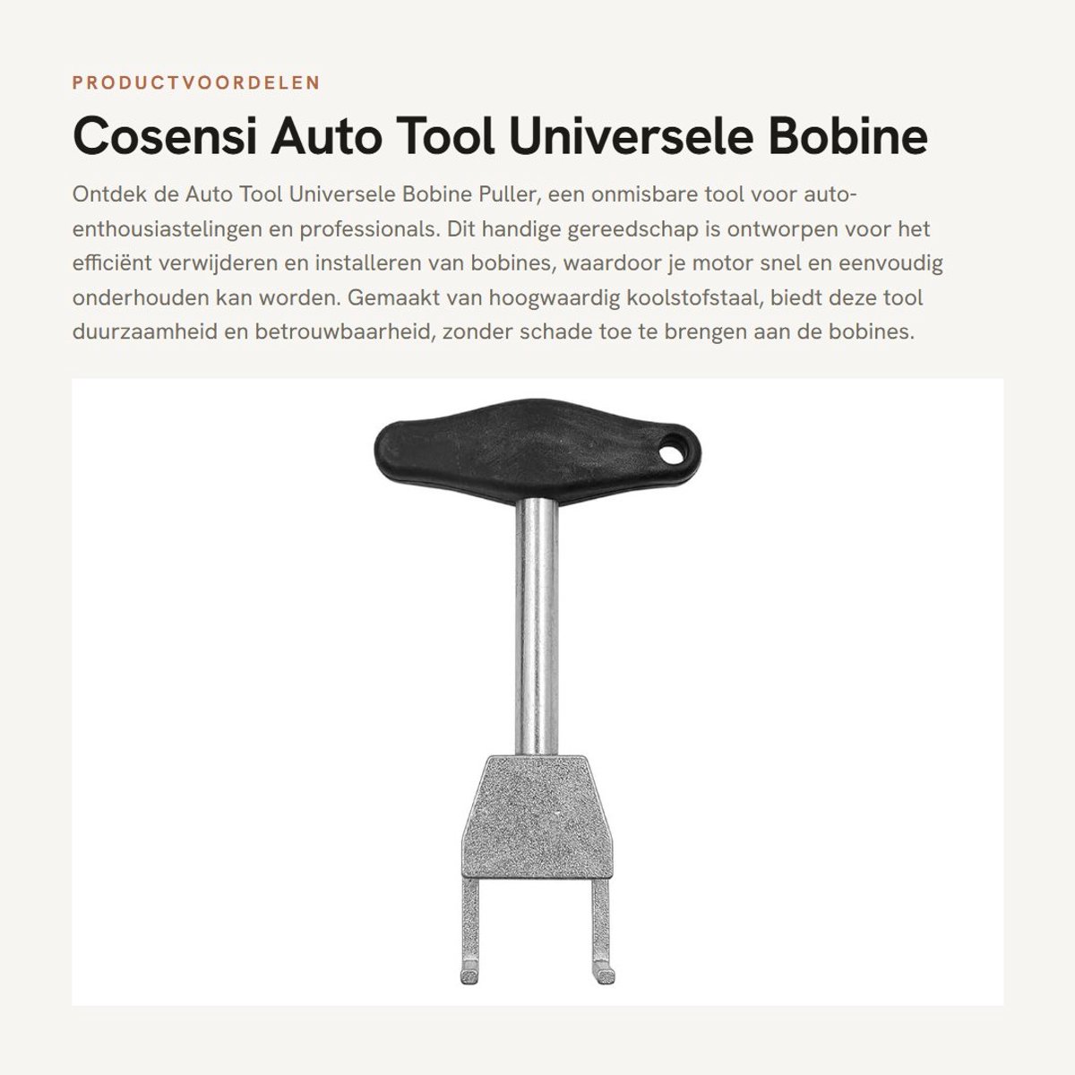 Dailygoods- Bougie Puller Universele Tool - Bobine Verwijdering - Koolstofstaal - Ergonomisch Handvat - Antislip - Duurzaam en Robuust - Bobinetrekker
